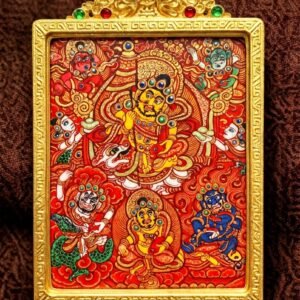 Five Wealth Deities Pendant / Prosperity Guardian / Fortune-themed Amulet