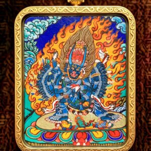 Yamantaka Thangka Pendant | Wrathful Wisdom Buddha, Obstacle Clearing & Evil Dispelling Dharma Protector