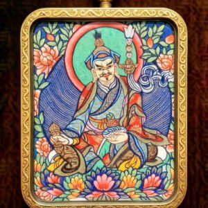 Drawn Guru Rinpoche Thangka Pendant | Lotus Born Guru All-Round Protection Charm